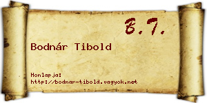Bodnár Tibold névjegykártya